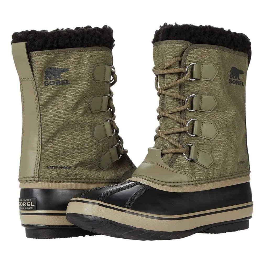 New!  Sorel Mens 1964 Pac Nylon Snow Boot in Sage, Dark Moss, Size 11